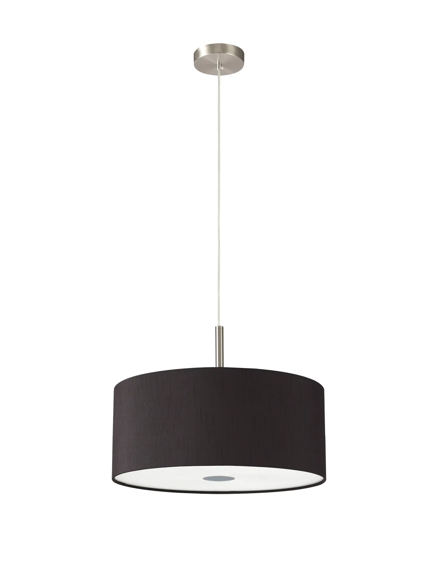 Baymont 40cm 3 Light Pendant Satin Nickel, Black, Frosted Diffuser DK0439  Deco Baymont SN BL